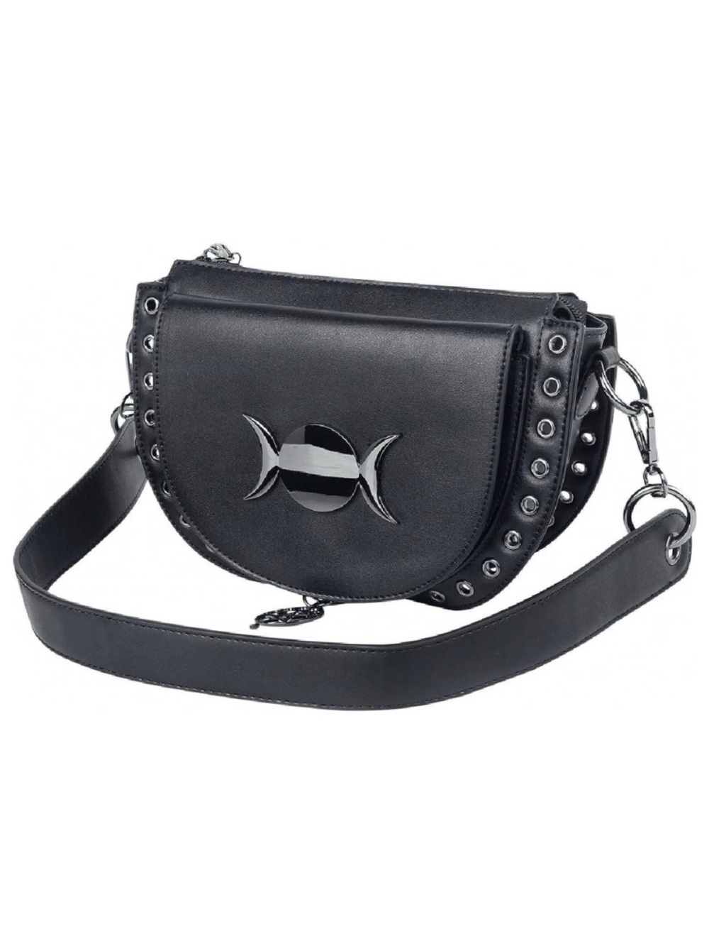 NWT Banned Alternative Vidiona Triple Moon Shoulder Crossbody PU Leather Bag - Picture 2 of 16